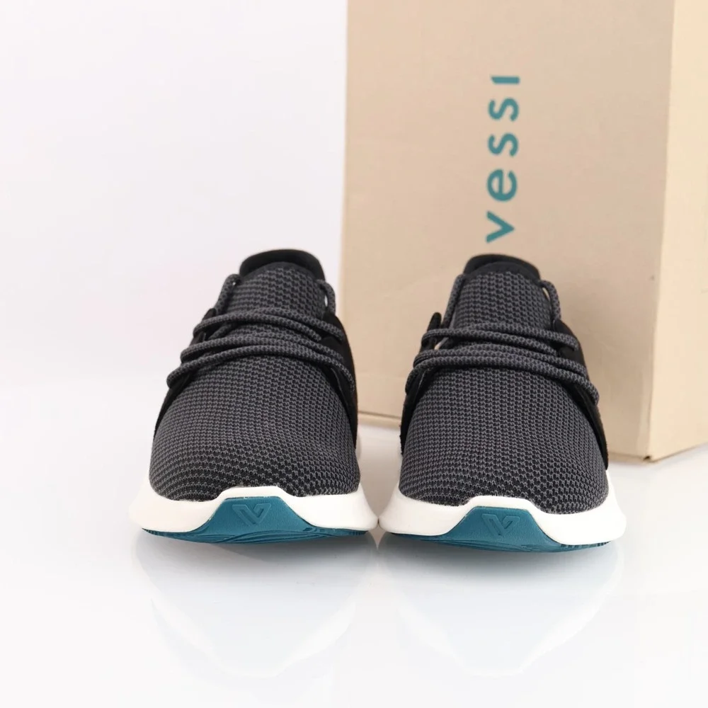 Vessi Womens Everyday Classic Sneaker Size 8 Waterproof Black Knit Lace Up Shoes